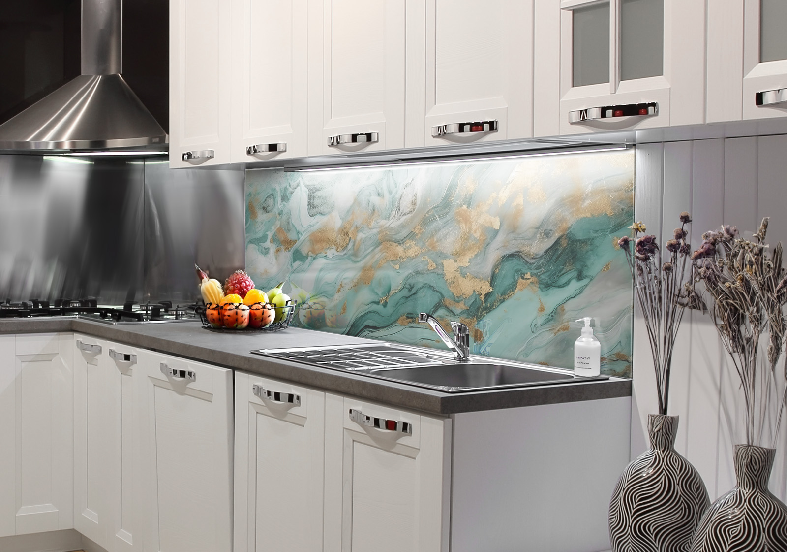 Küchenrückwand und Spritzschutz mit Motiv Marmor v4