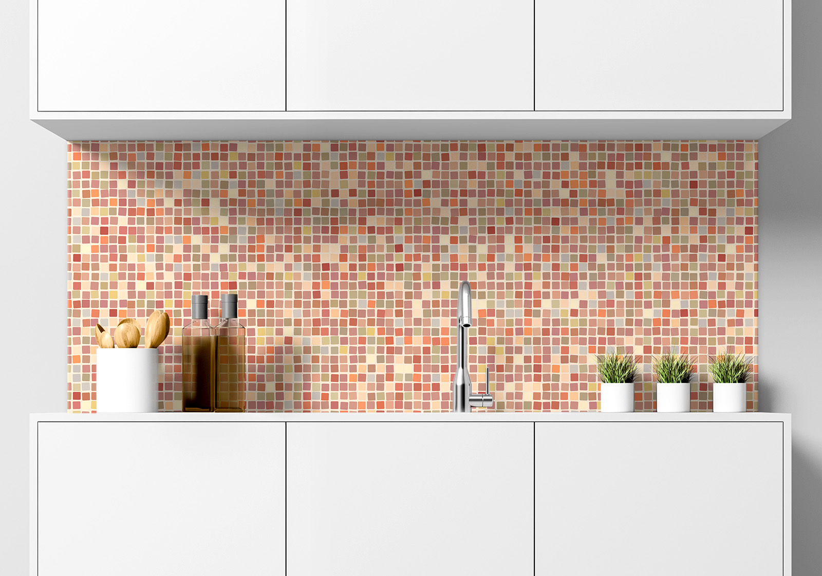 Küchenrückwand - Bunte Mosaik Fliesenoptik Küchenrückwand - Bunte Mosaik Fliesenoptik