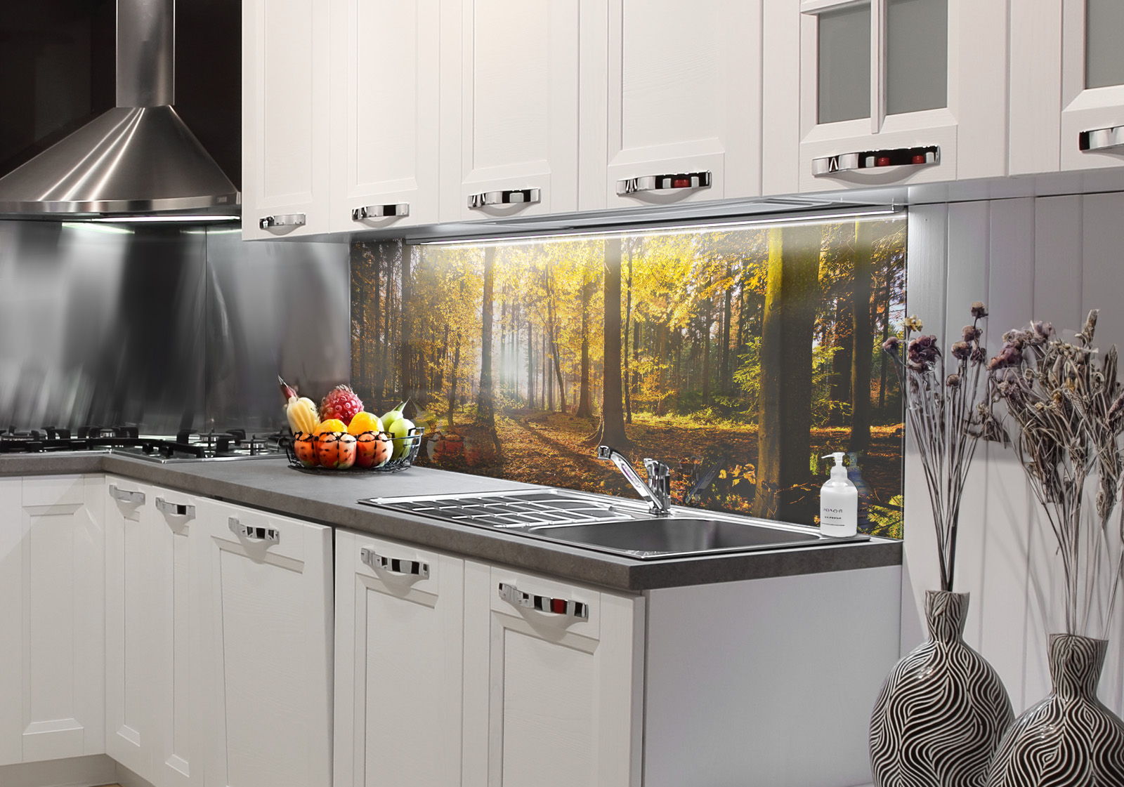 Küchenrückwand und Spritzschutz mit Motiv Wald v3