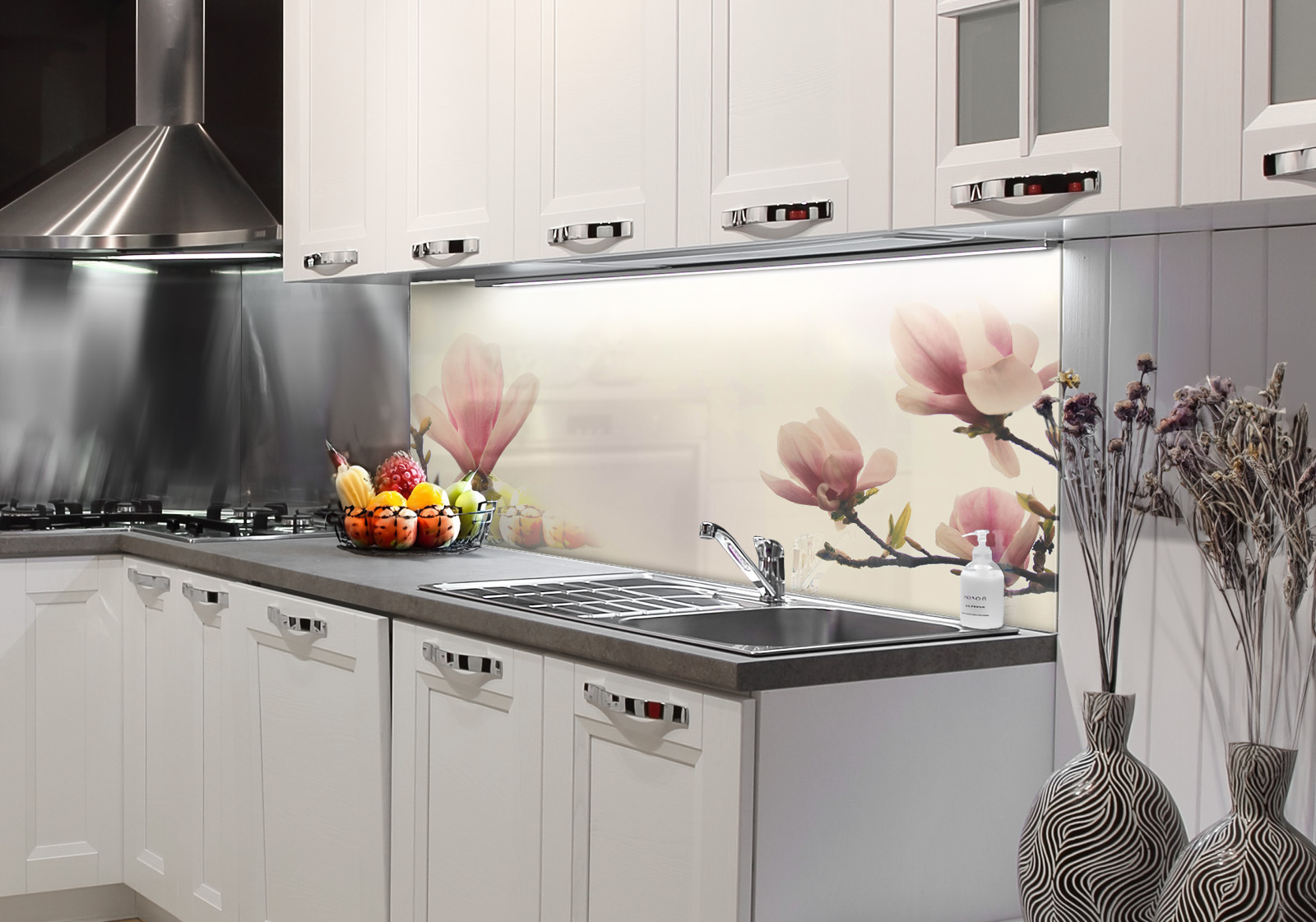 Küchenrückwand und Spritzschutz  Magnolie Blumen v1