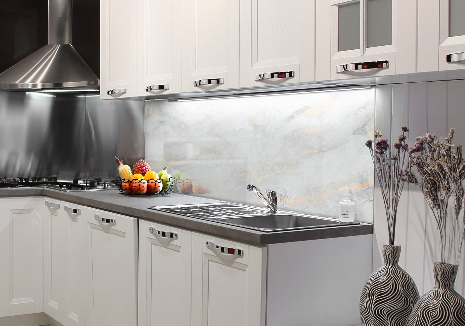 Küchenrückwand und Spritzschutz mit Motiv Marmor v1