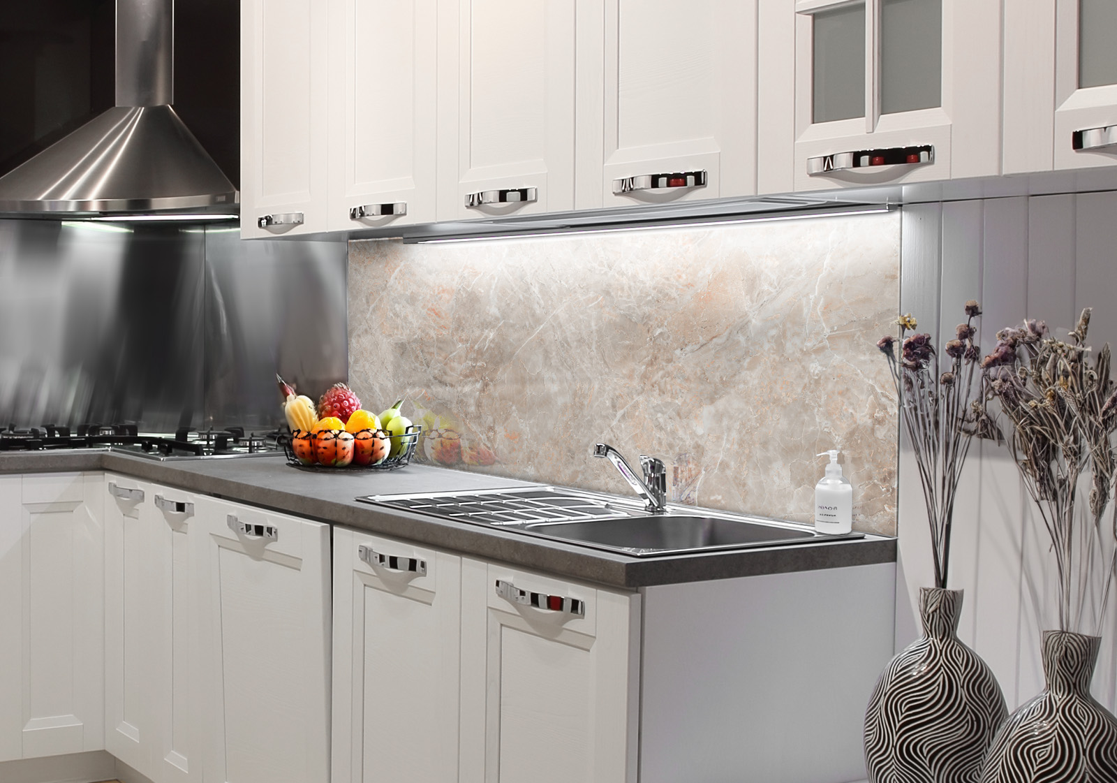 Küchenrückwand und Spritzschutz mit Motiv Marmor v3
