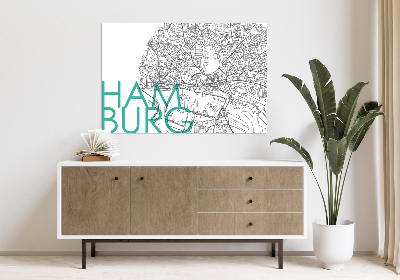 Wandbild Motiv Hamburg Roadmap v4