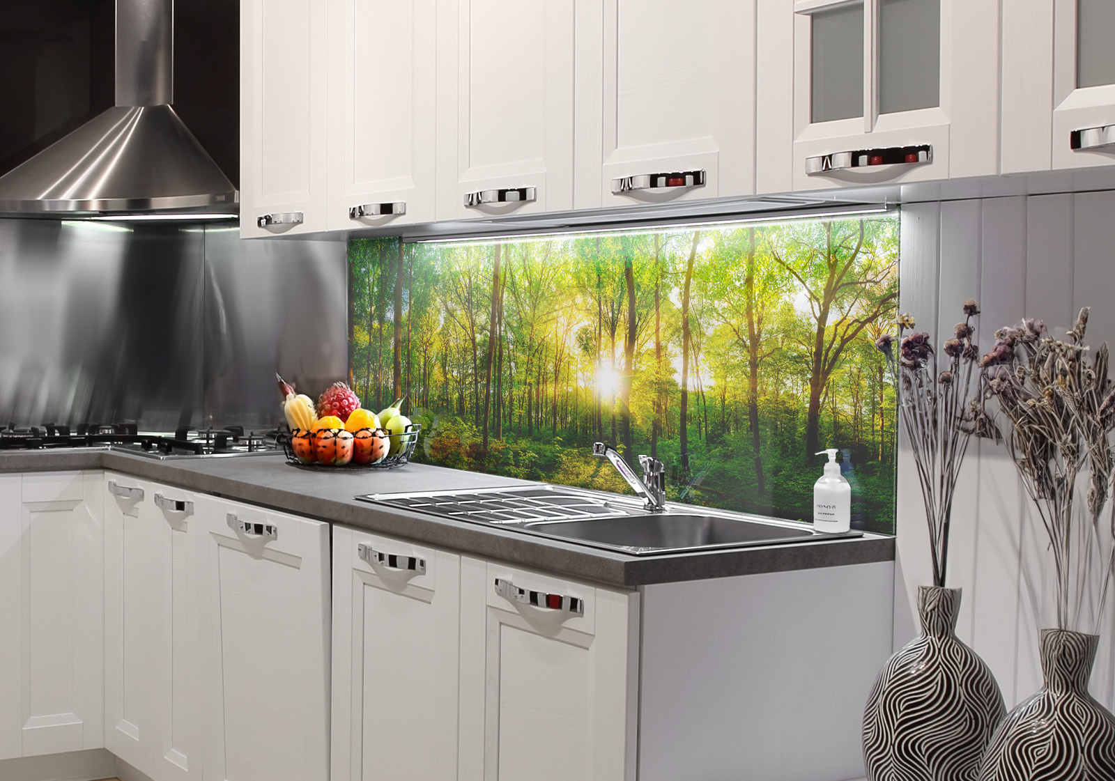 Küchenrückwand und Spritzschutz mit Motiv Wald v1