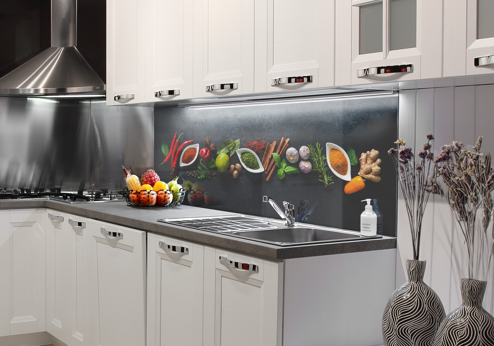 Küchenrückwand und Spritzschutz mit Motiv Gewürze v2